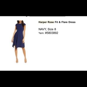 Harper Rose Fit and Flare Navy Dress NWT